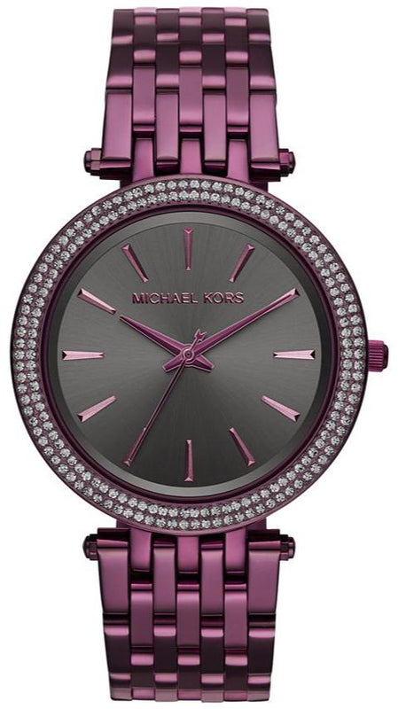 Michael Kors Darci Black Dial Purple Steel Strap Watch for Women - MK3554