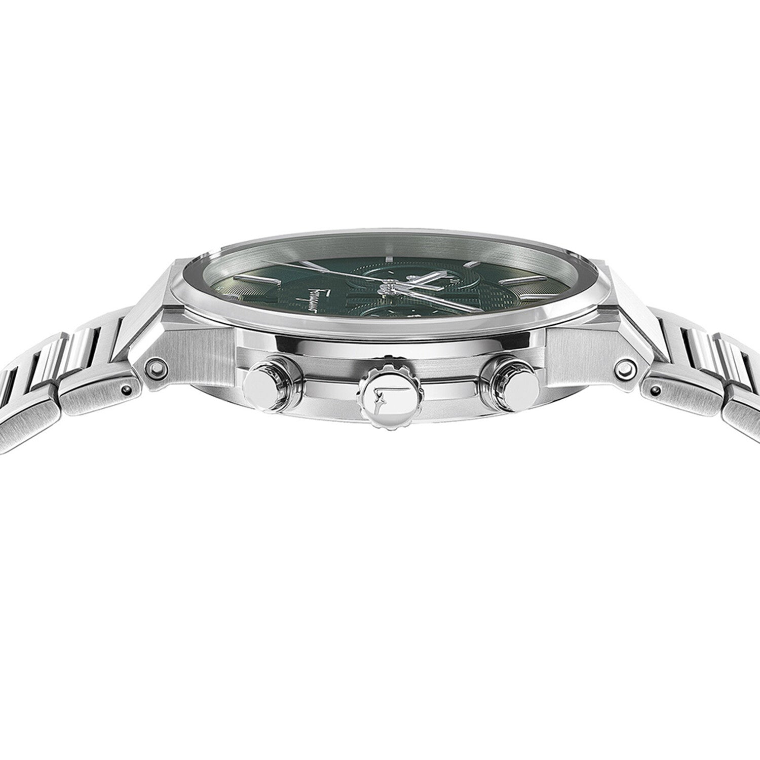 Salvatore Ferragamo Sapphire Chrono Green Dial Silver Steel Strap Watch for Men - SFME00421