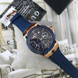 Guess Zena Blue Dial Blue Silicone Strap Watch For Women - W1094L2