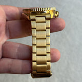 Seiko 5 Sports Automatic Black Dial Gold Steel Strap Watch For Men - SRPK18