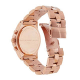 Marc Jacobs Blade Chronograph White Dial Rose Gold Steel Strap Watch for Women - MBM3082