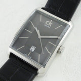 Calvin Klein Window Black Dial Black Leather Strap Watch for Men - K2M21107