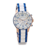 Marc Jacobs Rock Chronograph White Dial Two Tone Silicone Strap Watch for Women - MBM2594