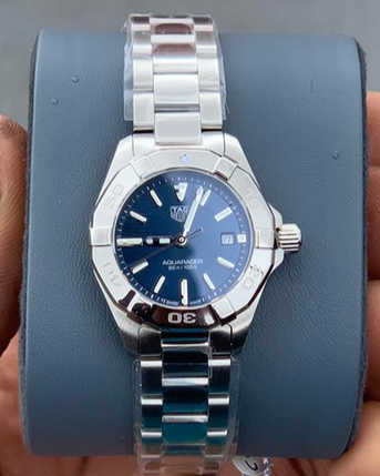 Tag Heuer Aquaracer Blue Dial Silver Steel Strap Watch for Women - WBD1412.BA0741