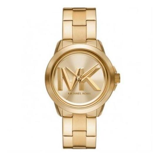 Michael Kors Bryn Quartz Gold Dial Gold Steel Strap Watch For Women - MK7317