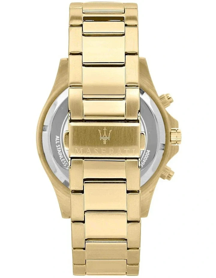 Maserati SFIDA Quartz Yellow Dial Gold Strap Watch For Men - R8873640005