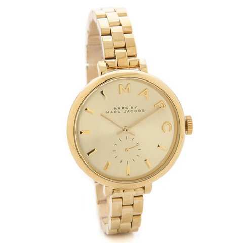 Marc Jacobs Sally Champagne Gold Dial Gold Steel Strap Watch for Women - MBM3363
