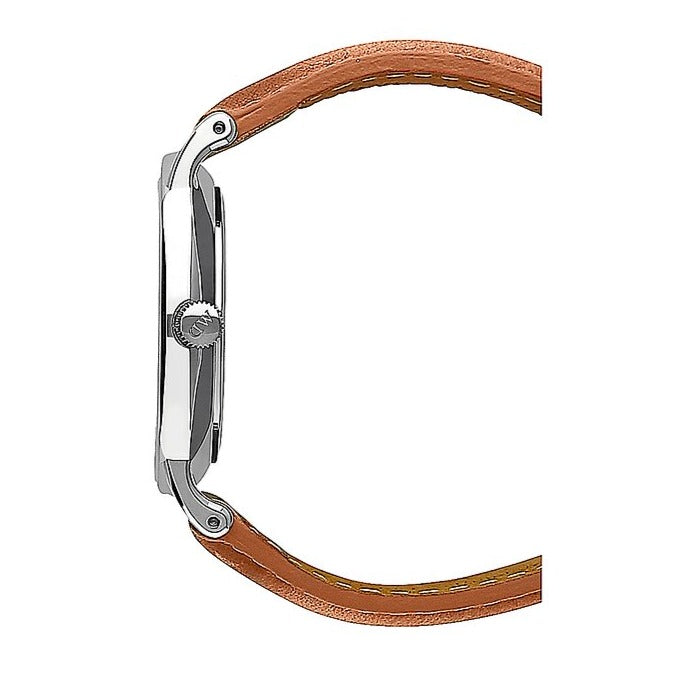 Daniel Wellington Dapper Durham Analog White Dial Brown Leather Strap Watch For Women - DW00100114
