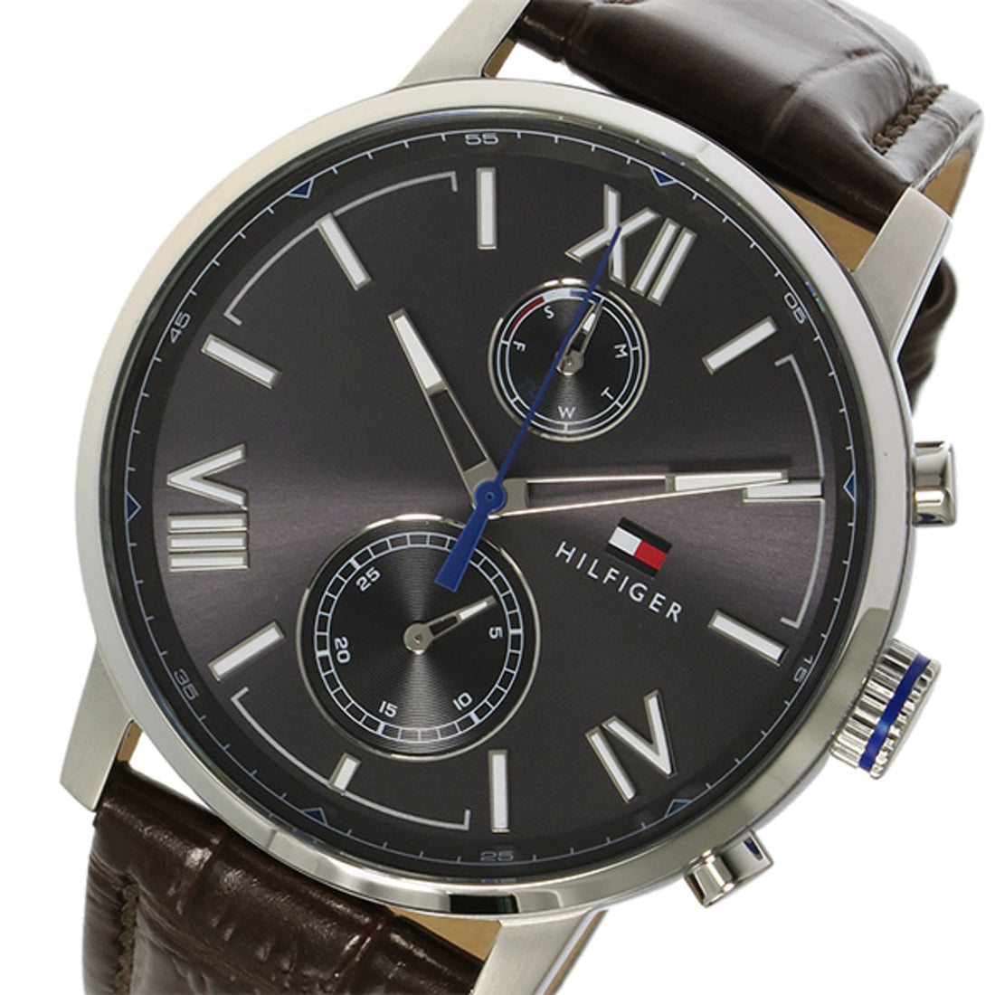 Tommy Hilfiger Aiden Quartz Black Dial Brown Leather Strap Watch for Men - 1791309