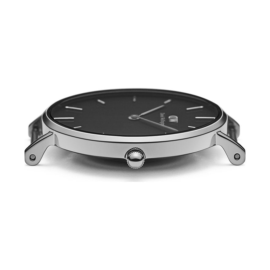 Daniel Wellington Classic Petite York Black Dial Brown Leather Strap Watch For Women - DW00100238