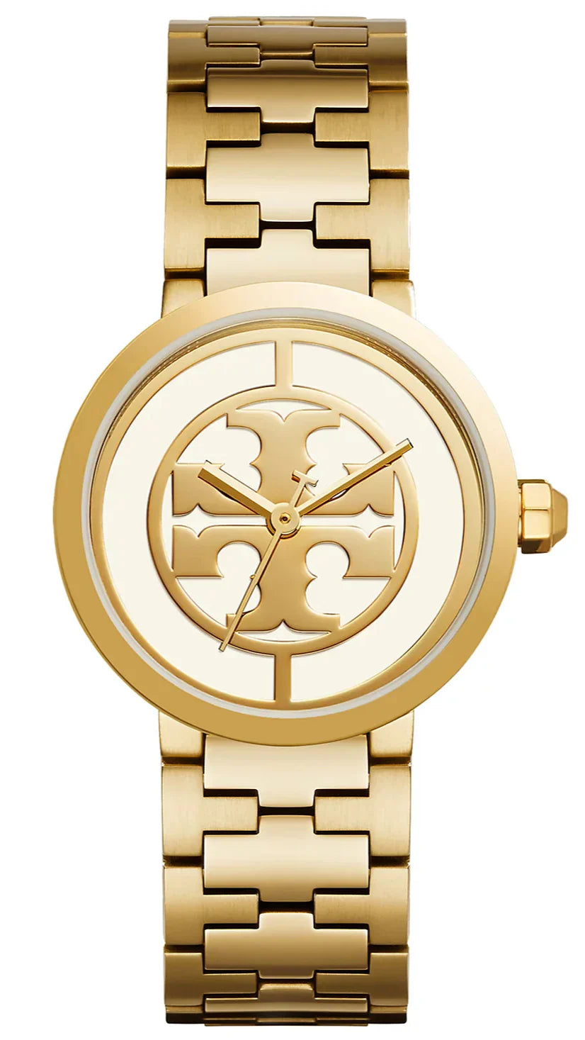 Tory Burch Reva Gold Dial Gold Steel Strap Watch for Women - TBW4025