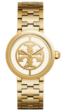 Tory Burch Reva Gold Dial Gold Steel Strap Watch for Women - TBW4025