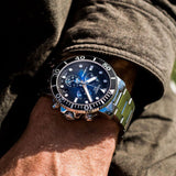 Tissot T Sport Seastar 1000 Powermatic Silicium Blue Dial Silver Steel Strap Watch For Men - T120.407.11.041.01