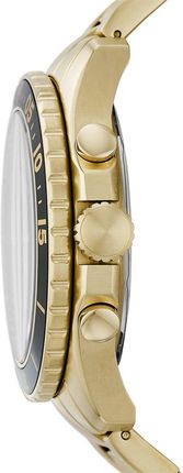 Fossil FB-03 Chronograph Black Dial Gold Steel Strap Watch for Men - FS5727