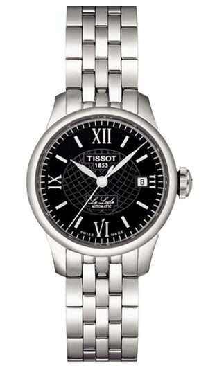 Tissot Le Locle Automatic Small Lady Black Dial Silver Steel Strap Watch For Women - T41.1.183.53
