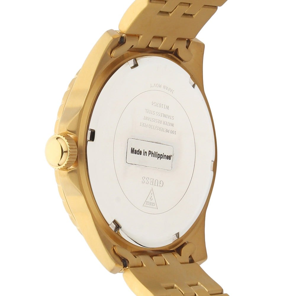 Guess Odyssey Multifunction Black Dial Gold Steel Strap Watch For Men - W1107G4