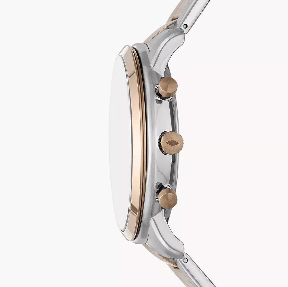 Fossil Neutra Chronograph Brown Dial Two Tone Steel Strap Watch for Men - FS5869