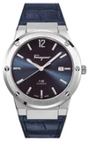 Salvatore Ferragamo F-80 Classic Blue Dial Blue Leather Strap Watch for Men - SFDT00719