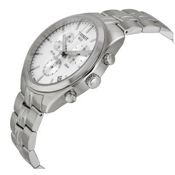 Tissot T Classic PR 100 Chronograph Silver Dial Silver Steel Strap Watch For Men - T101.417.11.031.00