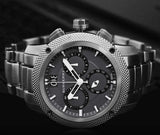 Burberry Utilitarian Chronograph Black Dial Silver Steel Strap Watch For Men - BU9800