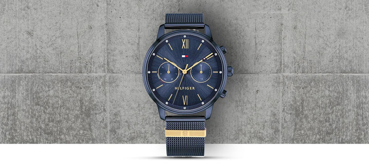 Tommy Hilfiger Blake Quartz Blue Dial Blue Mesh Bracelet Watch for Men - 1782305