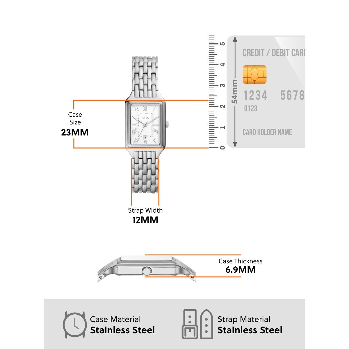 Fossil Raquel Three Hand Date White Dial Silver Steel Strap Watch for Women - ES5221