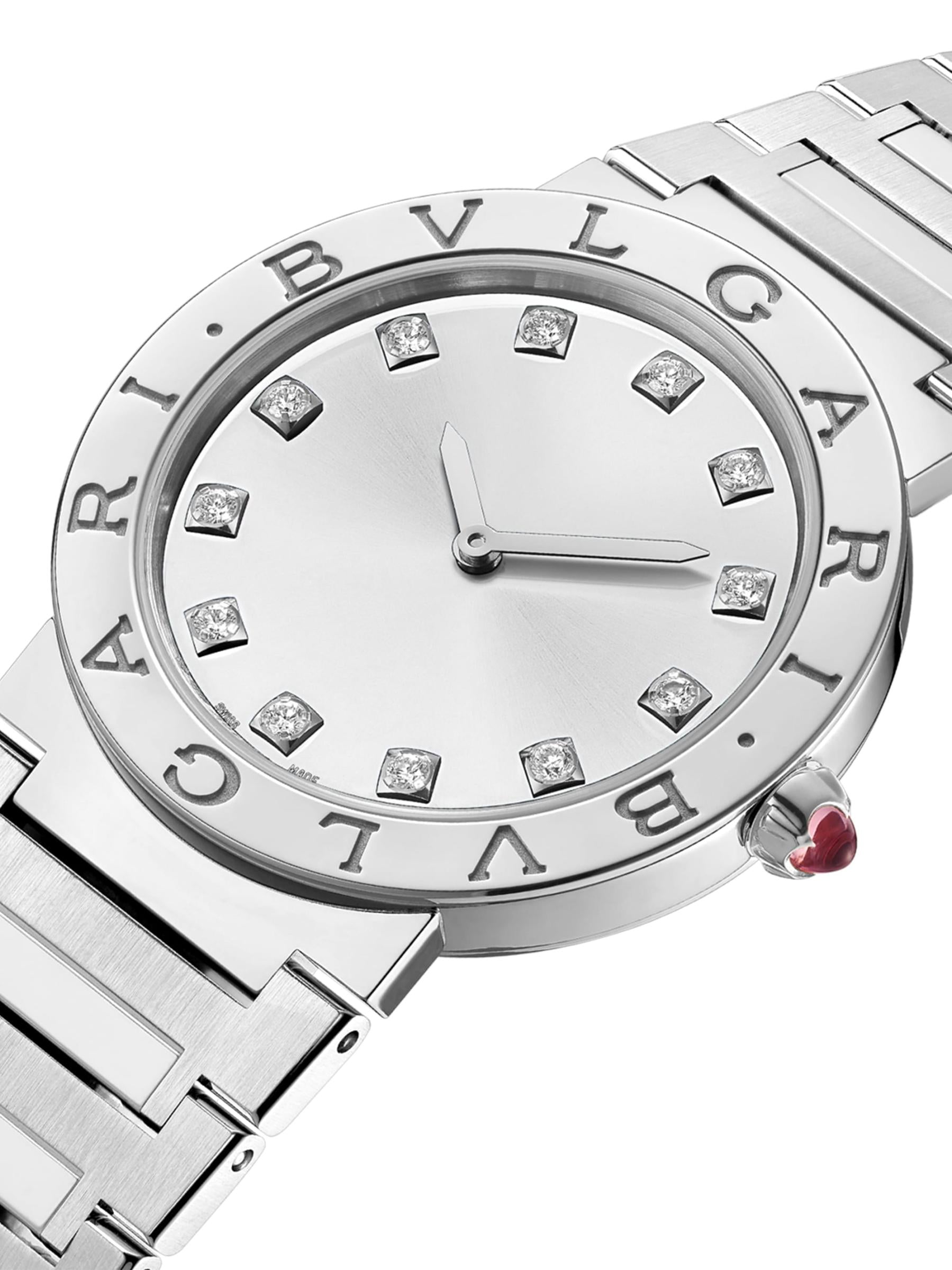 Bvlgari Bvlgari Bvlgari Lady Diamonds Silver Dial Silver Steel Strap Watch for Women - BVLGARI103696