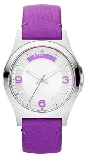 Marc Jacobs Baby Dave Silver Dial Purple Leather Strap Watch for Women - MBM1262