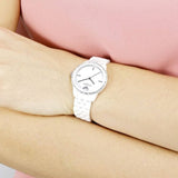 Emporio Armani Ceramic White Dial White Ceramic Bracelet Watch For Women - AR1477