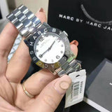 Marc Jacobs Amy White Dial Silver Steel Strap Watch for Women - MBM3054