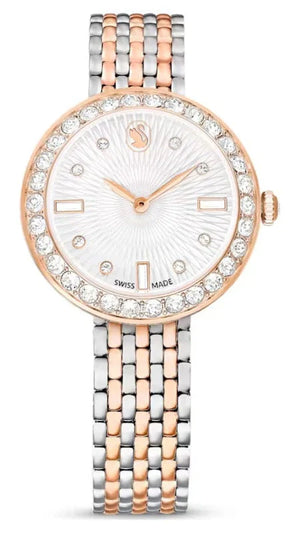 Swarovski Certa Crystals Silver Dial Two Tone Steel Strap Watch for Women - 5672971