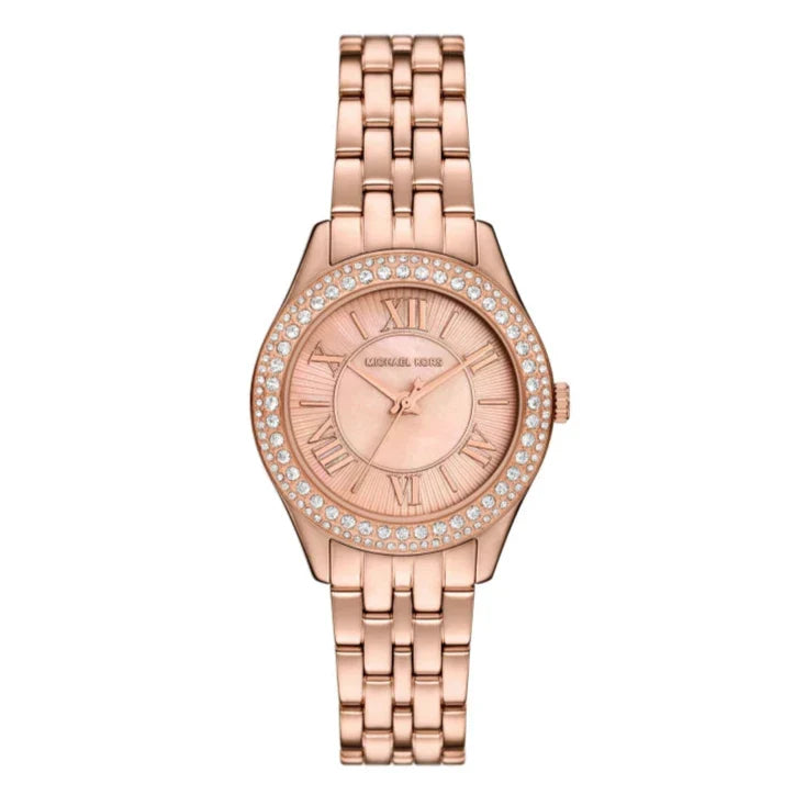 Michael Kors Harlowe Three-Hand Rose Gold Dial Rose Gold Steel Strap Watch for Women - MK4845