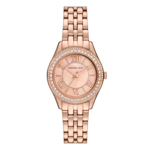 Michael Kors Harlowe Three-Hand Rose Gold Dial Rose Gold Steel Strap Watch for Women - MK4845