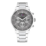 Tommy Hilfiger Tyson Chronograph Grey Dial Silver Steel Strap Watch For Men - 1710604