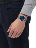 Hugo Boss Horizon Blue Dial Grey Leather Strap Watch for Men - 1513539