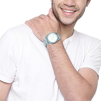 Michael Kors Lexington Chronograph Turquoise Dial Turquoise Steel Strap Watch For Men - MK8793