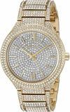 Michael Kors Kerry Crystals Gold Dial Gold Steel Strap Watch For Women - MK3360