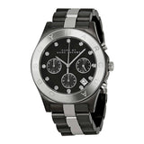 Marc Jacobs Blade Chronograph Black Dial Two Tone Steel Strap Watch for Women - MBM3179