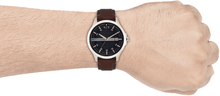 Armani Exchange Hampton Chronograph Blue Dial Brown Leather Strap Watch For Men - AX2133