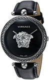 Versace Palazzo Empire Black Dial Black Leather Strap Watch for Women - VCO060017