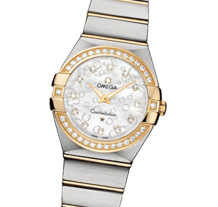 Omega Constellation Diamonds Mother of Pearl Dial Two Tone Steel Strap Watch for Women - 123.25.27.60.55.006