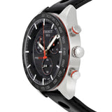 Tissot PRS 516 Chronograph Black Dial Black Leather Strap Watch For Men - T100.417.16.051.00