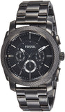 Fossil Machine Chronograph Black Dial Grey Steel Strap Watch for Men - FS4662