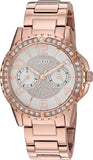 Guess Sassy Quartz White Dial Rose Gold Steel Strap Watch For Women - W0705L3
