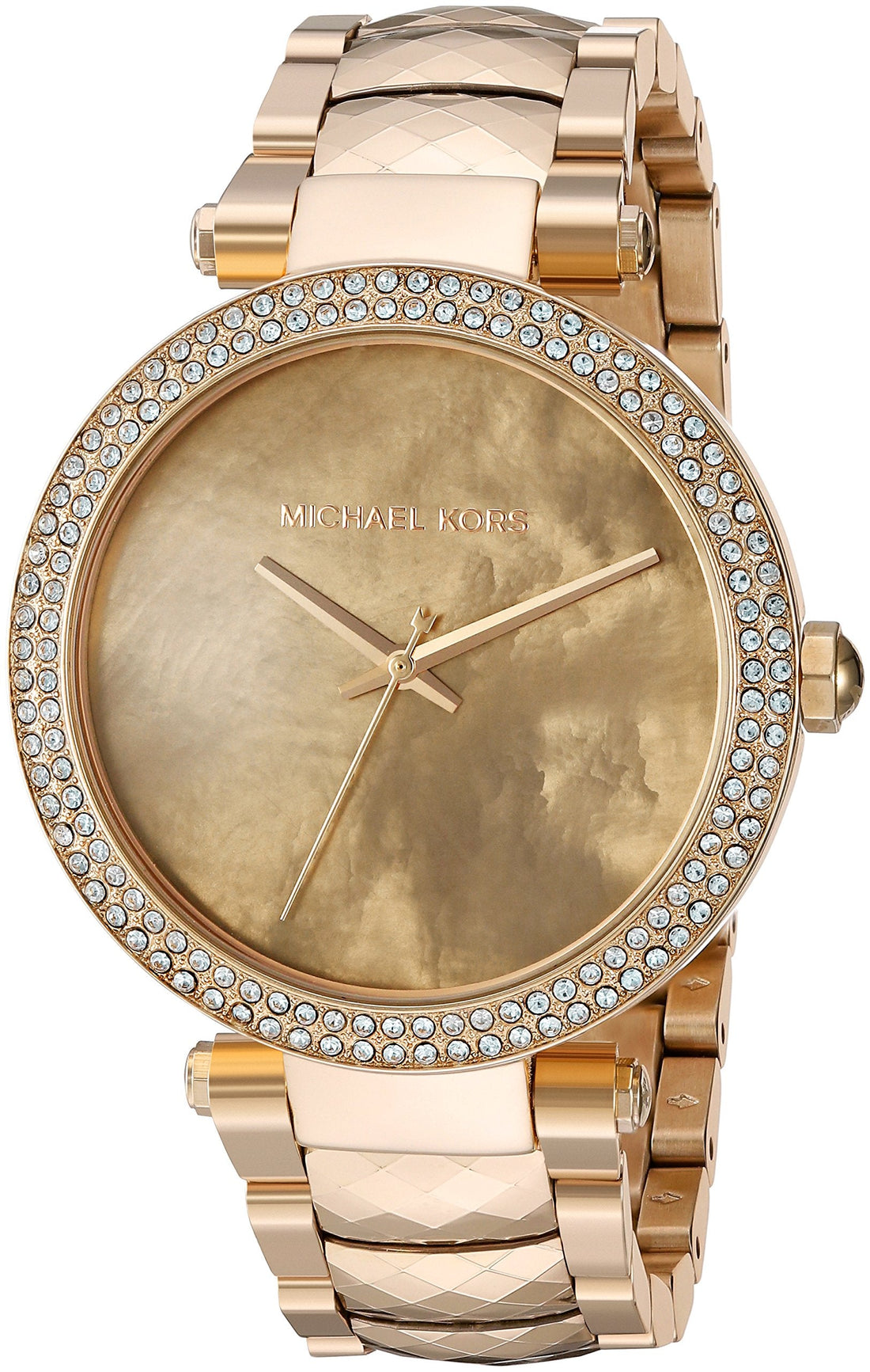 Michael Kors Parker Gold Mother of Pearl Dial Gold Steel Strap Watch for Women - MK6425