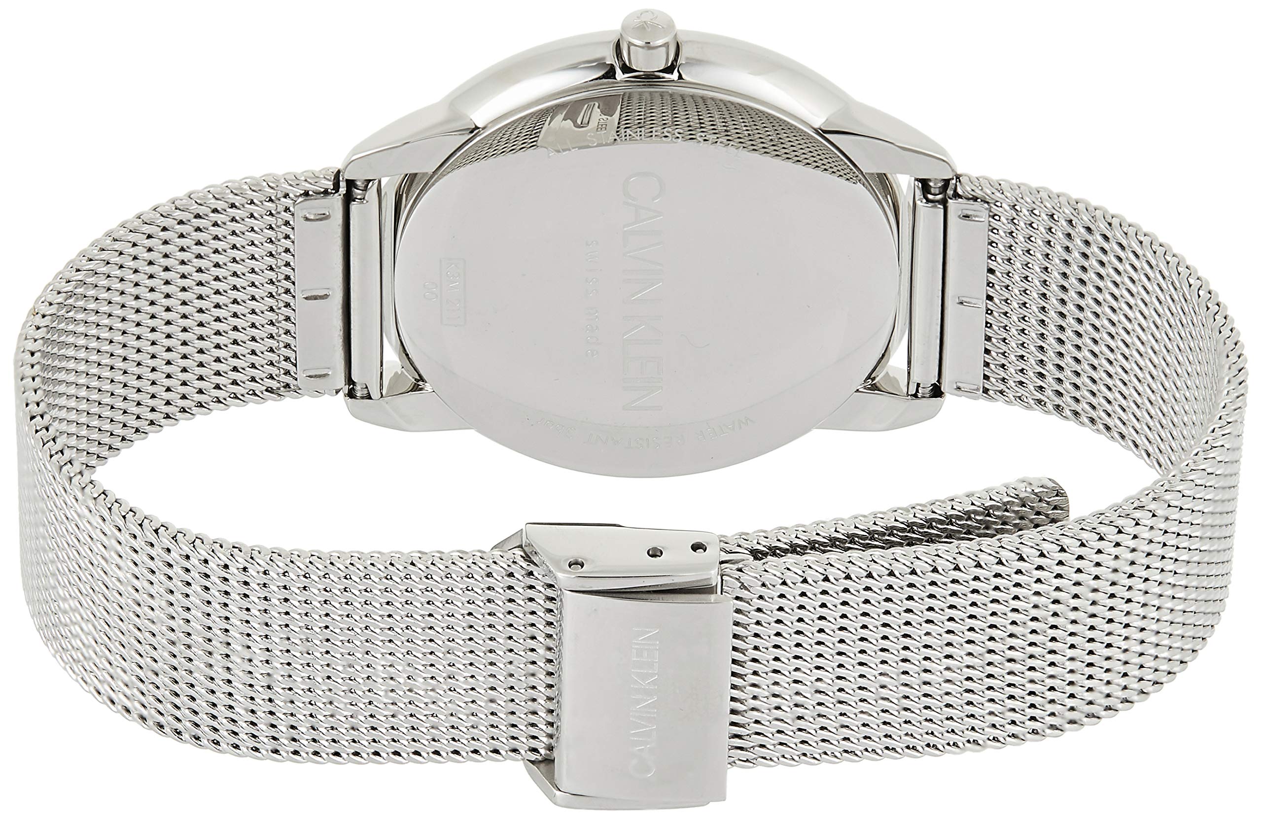 Calvin Klein Minimal White Dial Silver Mesh Bracelet Watch for Men - K3M2112Y