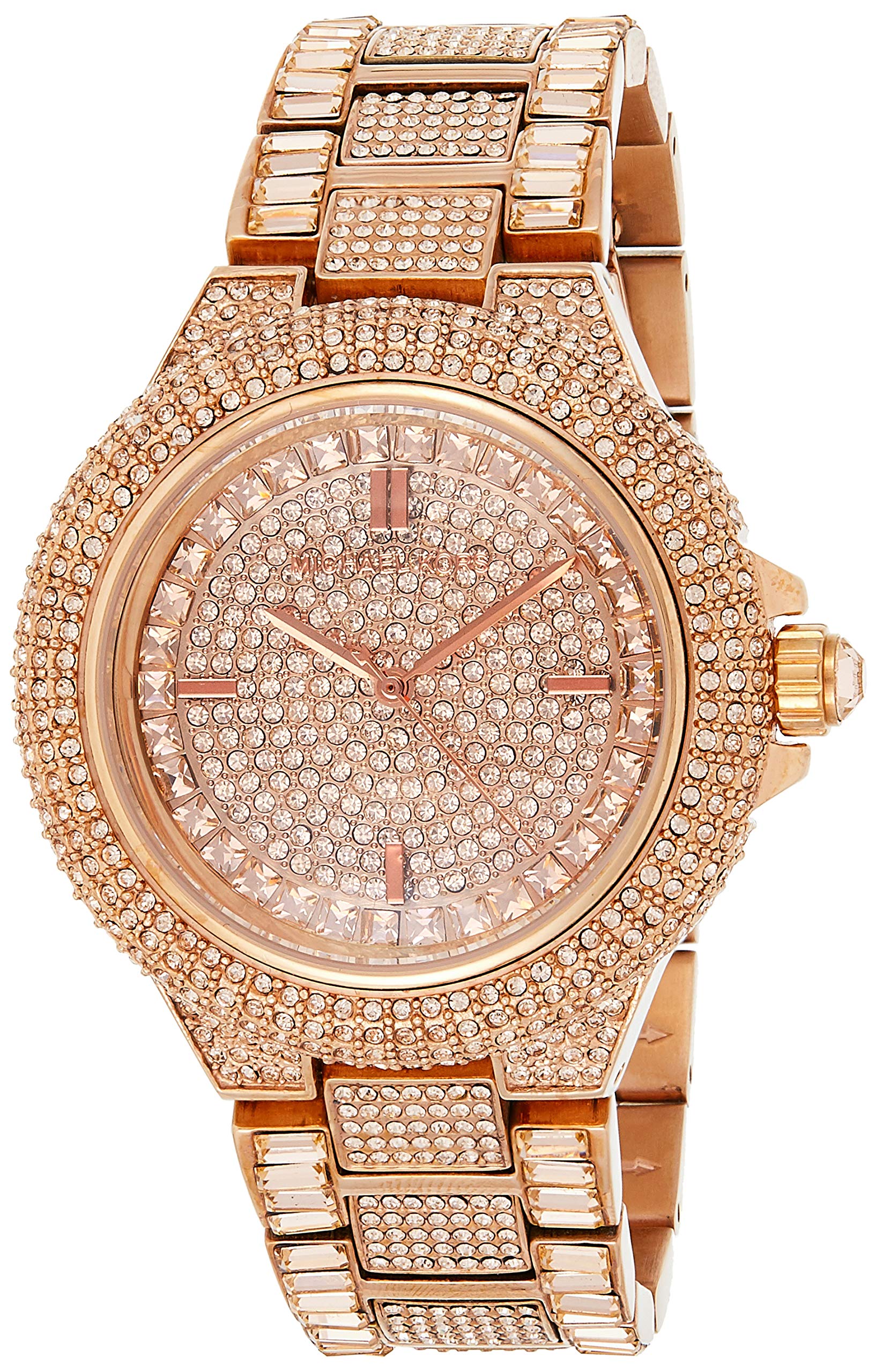 Michael Kors Camille Crystal Rose Gold Dial Rose Gold Steel Strap Watch for Women - MK5862