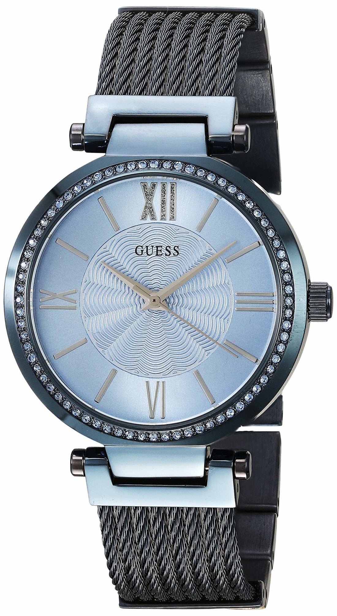 Guess Soho Diamonds Blue Dial Blue Mesh Bracelet Watch For Women - W0638L3