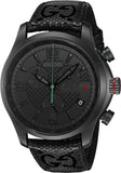 Gucci G Timeless Chronograph Black Dial Black Leather Strap Watch For Men - YA126244