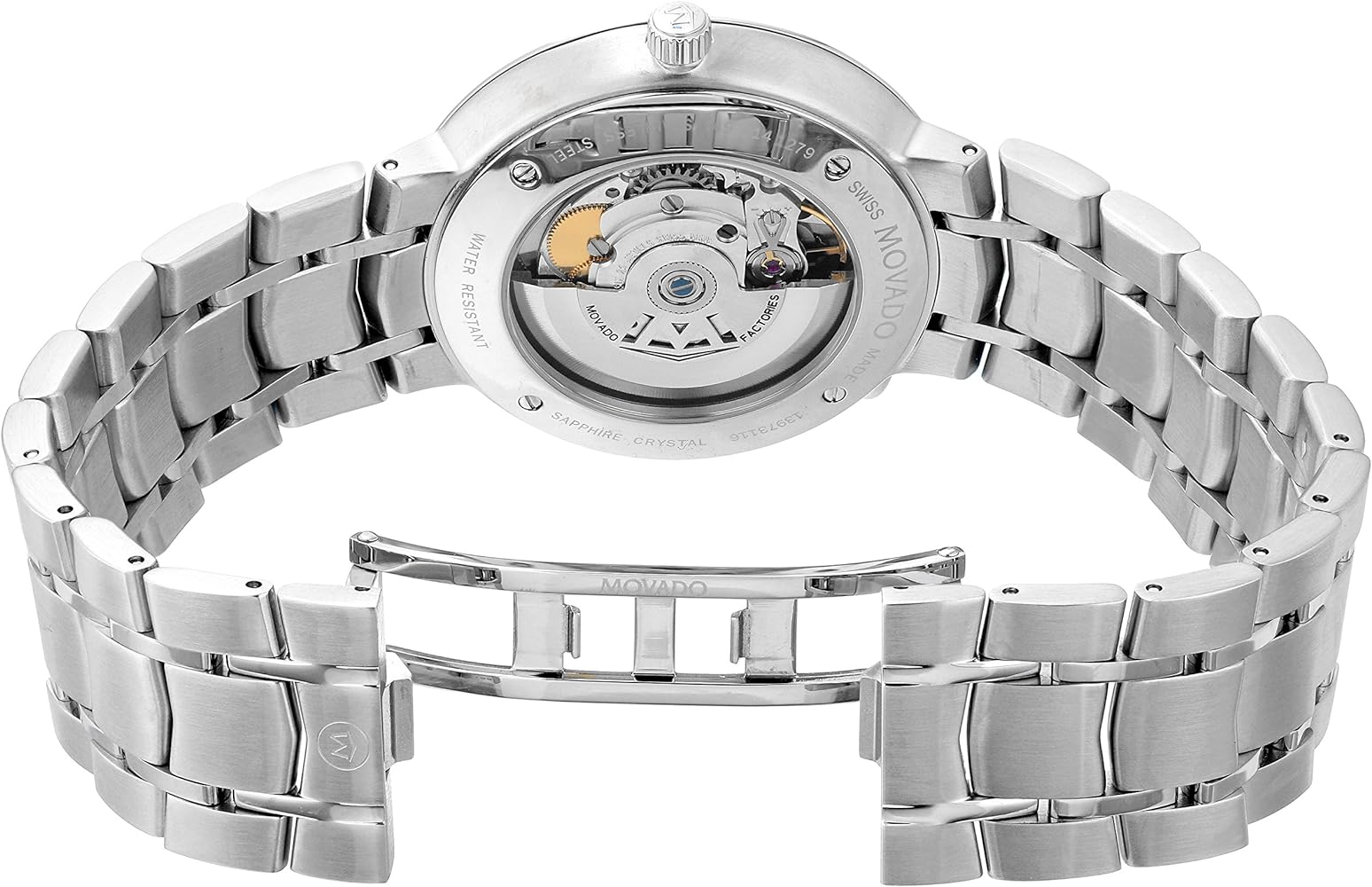 Movado 1881 Automatic Black Dial Silver Steel Strap Watch for Men - 606914